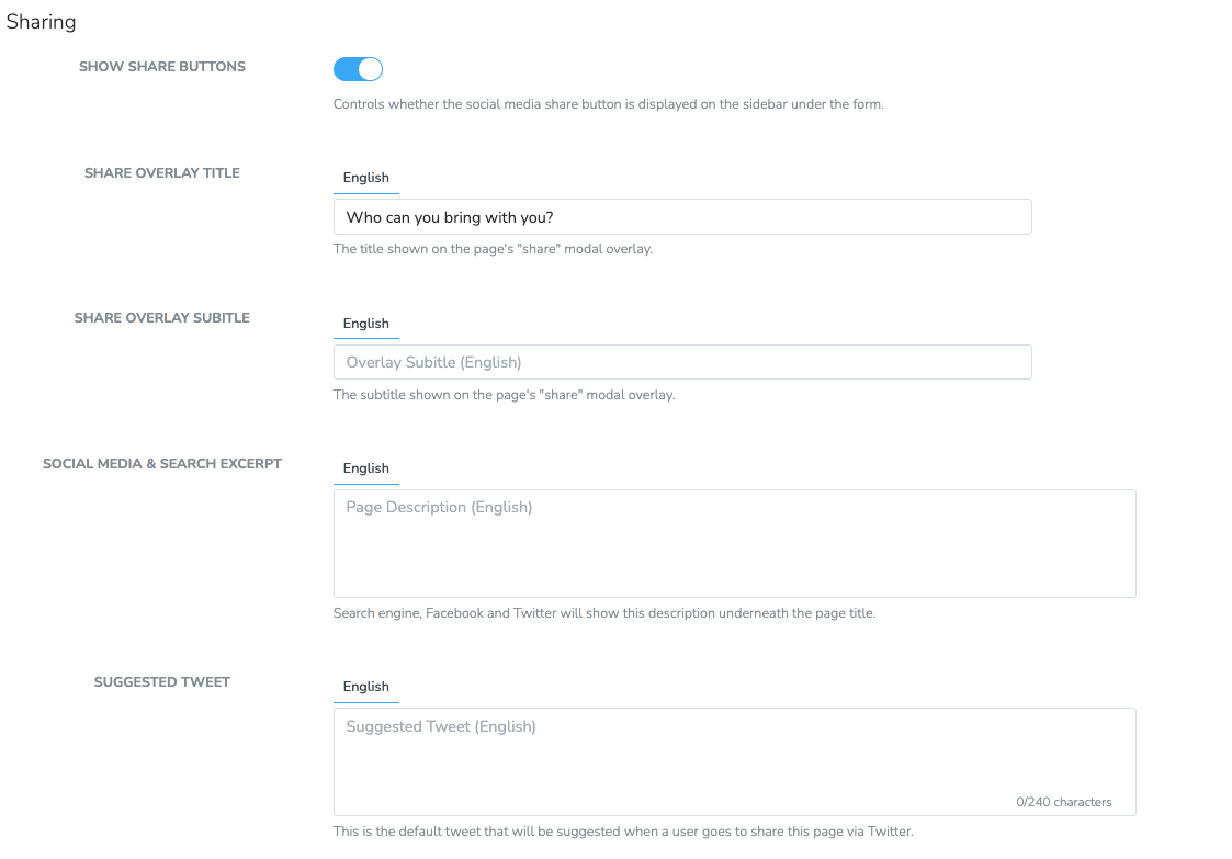 Sharing Settings