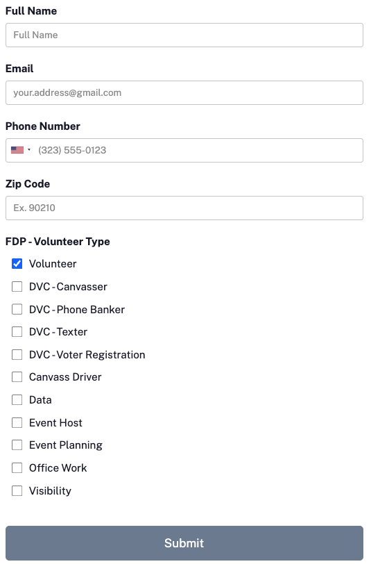 Volunteer Form